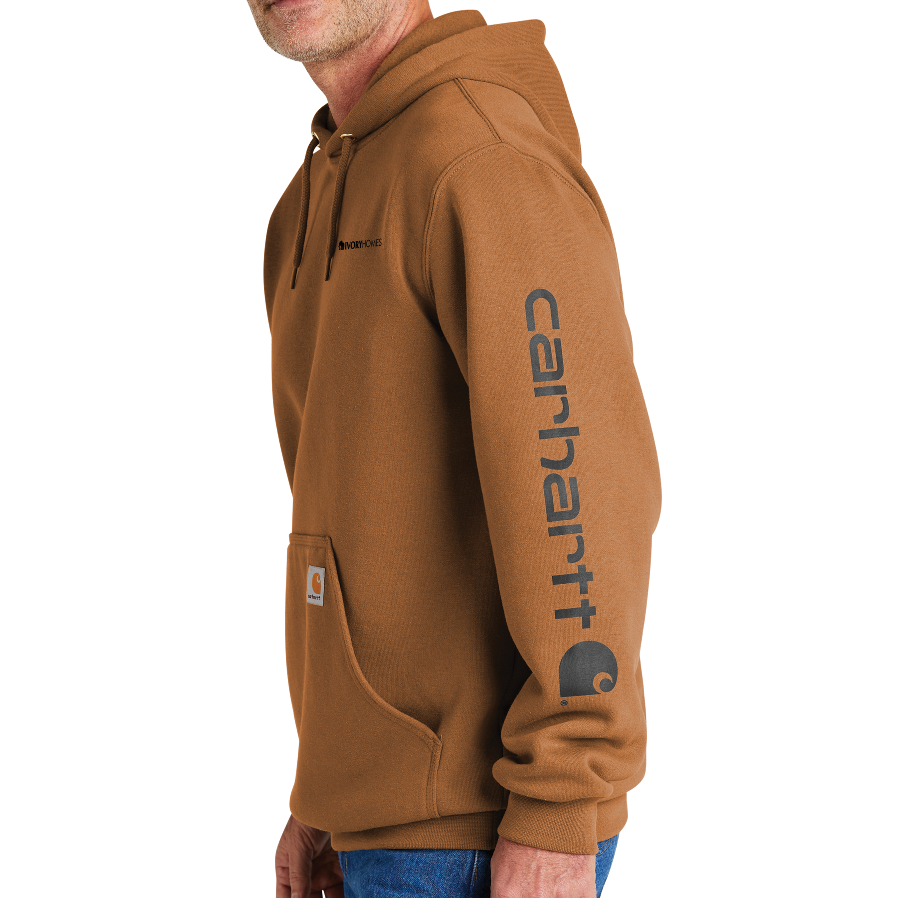 Carhartt Men's Midweight Hooded Logo Sweatshirt - Carbon Heather XL