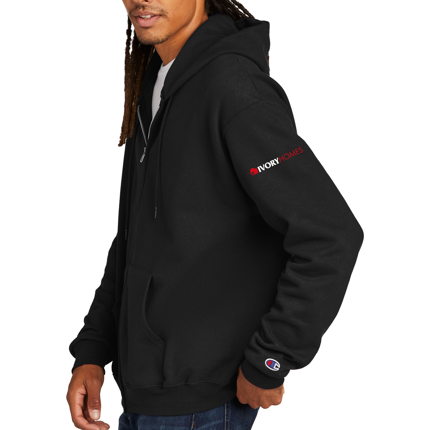 Champion eco fleece repeat logo hoodie sweatshirt Clearance